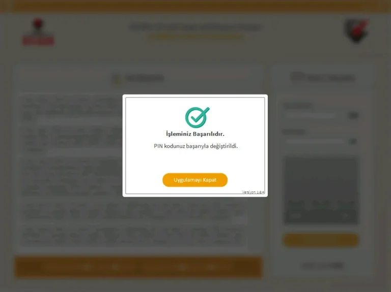 kamu sm e imza pin şifre sıfırlama ekranından cep telefonu onay